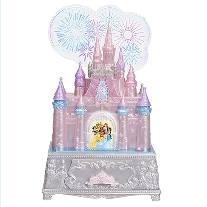 Disney Princess Jewelry Box for Girls Princess Castle Keepsake Jewelry Box with Music & Firework-Like Light Show, Plays Song “A Dream Is a Wish Your Heart Makes” by Disney Princess - Used - Acceptable condition - US$24.56