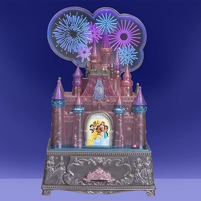 Disney Princess Jewelry Box for Girls Princess Castle Keepsake Jewelry Box with Music & Firework-Like Light Show, Plays Song “A Dream Is a Wish Your Heart Makes” by Disney Princess - Image 2