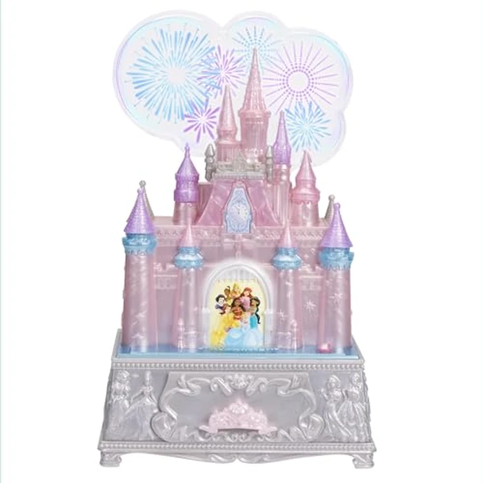 Disney Princess Jewelry Box for Girls Princess Castle Keepsake Jewelry Box with Music & Firework-Like Light Show, Plays Song “A Dream Is a Wish Your Heart Makes” by Disney Princess - Image 3