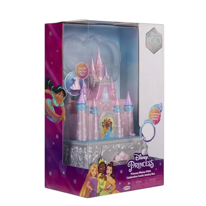Disney Princess Jewelry Box for Girls Princess Castle Keepsake Jewelry Box with Music & Firework-Like Light Show, Plays Song “A Dream Is a Wish Your Heart Makes” by Disney Princess - Image 6