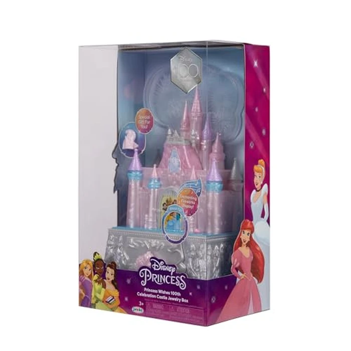 Disney Princess Jewelry Box for Girls Princess Castle Keepsake Jewelry Box with Music & Firework-Like Light Show, Plays Song “A Dream Is a Wish Your Heart Makes” by Disney Princess - Image 7