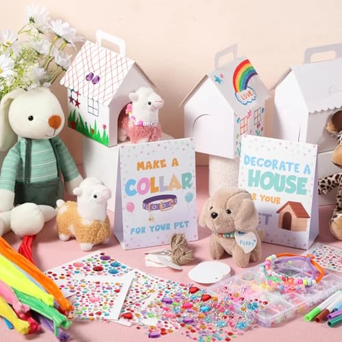 Aoriher 181 Pcs Adopt a Puppy Include 18 White Dog House Boxes with Holes Adoption Sign Make a Collar for Your Pet Decorate a House for Your Pet and More for Dog Party Supplies by Aoriher - Image 2