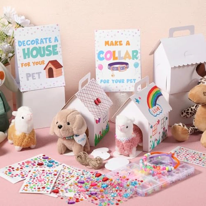 Aoriher 181 Pcs Adopt a Puppy Include 18 White Dog House Boxes with Holes Adoption Sign Make a Collar for Your Pet Decorate a House for Your Pet and More for Dog Party Supplies by Aoriher - Image 5