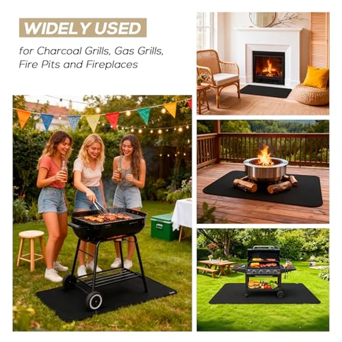 FIREWESS Under Grill Mat for Outdoor Grill, 30x48inch Double-Sided Fireproof Grill Pad,Perfect for Outdoor Barbecue Spots,Fireproof, Waterproof, and Oilproof BBQ Protector for Decks and Patios by FIREWESS - Image 3