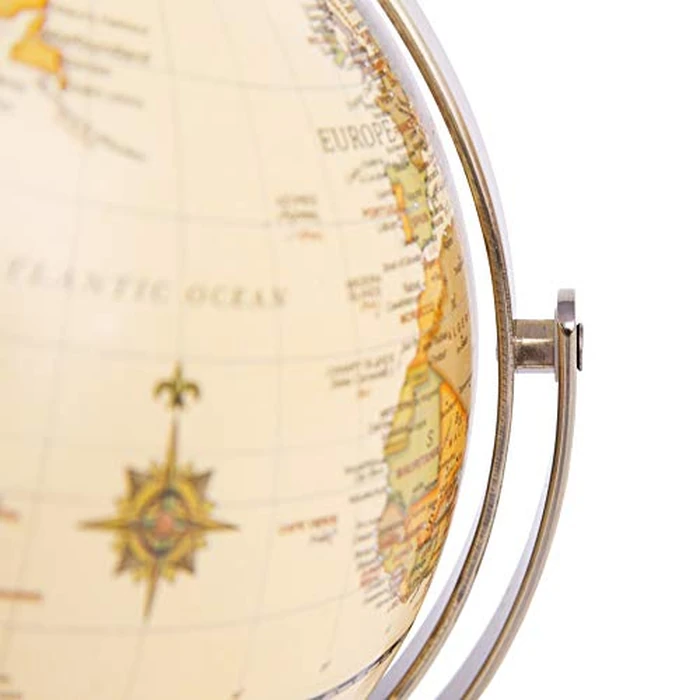 Exerz 8" (20cm) Antique Globe Metal Arc and Base Bronzed Color - English Map - World Globe All Direction 360 degrees Rotating - Mordern Map with Antique Look by Exerz - Image 4