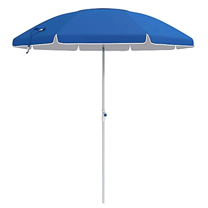 SONGMICS 7 FT Fiberglass Patio Umbrella, Heavy Duty Sports Umbrella, Beach Umbrella, Blue UGPU07BUV2 by SONGMICS - Used - Very Good condition - CA$33.97