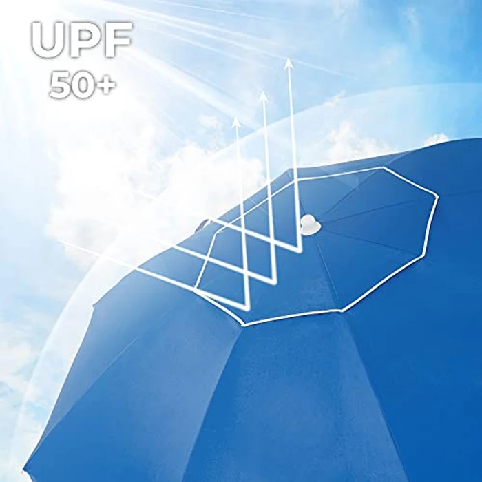 SONGMICS 7 FT Fiberglass Patio Umbrella, Heavy Duty Sports Umbrella, Beach Umbrella, Blue UGPU07BUV2 by SONGMICS - Image 4