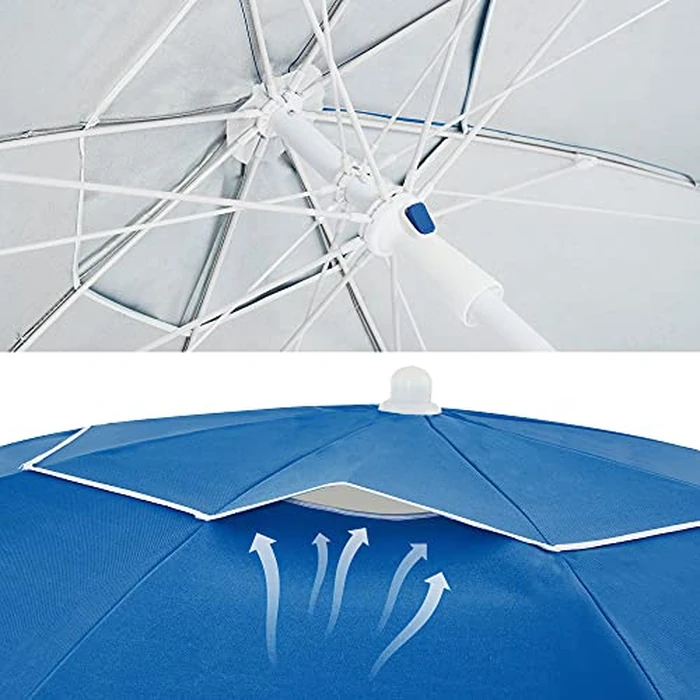 SONGMICS 7 FT Fiberglass Patio Umbrella, Heavy Duty Sports Umbrella, Beach Umbrella, Blue UGPU07BUV2 by SONGMICS - Image 8