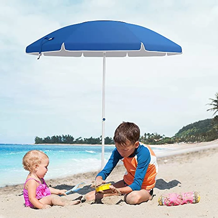 SONGMICS 7 FT Fiberglass Patio Umbrella, Heavy Duty Sports Umbrella, Beach Umbrella, Blue UGPU07BUV2 by SONGMICS - Image 9