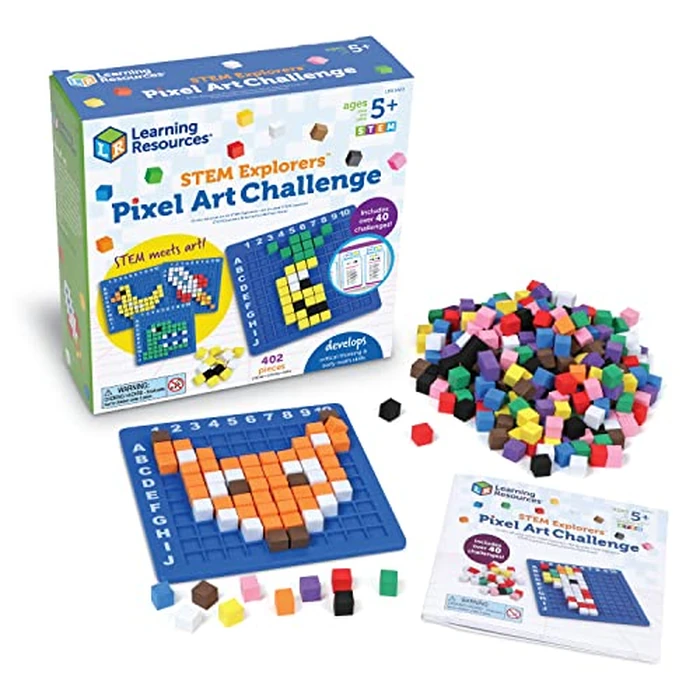 Learning Resources STEM Explorers Pixel Art Challenge - Science Kits & STEM Activities for Kids, Pattern Blocks, Fine Motor Skills, Math Manipulatives, Sorting and Counting, Gifts for Boys and Girls by Learning Resources - Used - Very Good condition