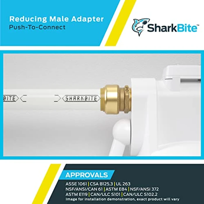 SharkBite 1 Inch MNPT Adapter, Pack of 6, Push to Connect Brass Plumbing Fitting, PEX Pipe, Copper, CPVC, PE-RT, HDPE, U140LF by SharkBite - Image 5
