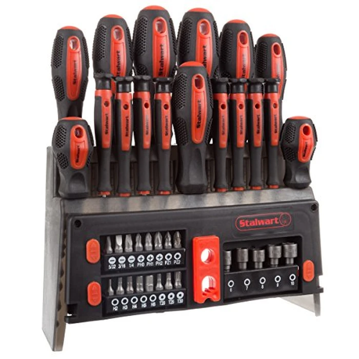 39-Piece Magnetic Screwdriver Set - Screw Driver Set Kit with Bits, Power Nut Driver and Wall Mountable Stand - Tool Kit with Phillips, Torx and Flathead Screwdrivers - Tool Sets for Men by Stalwart by Stalwart - Used - Like New condition