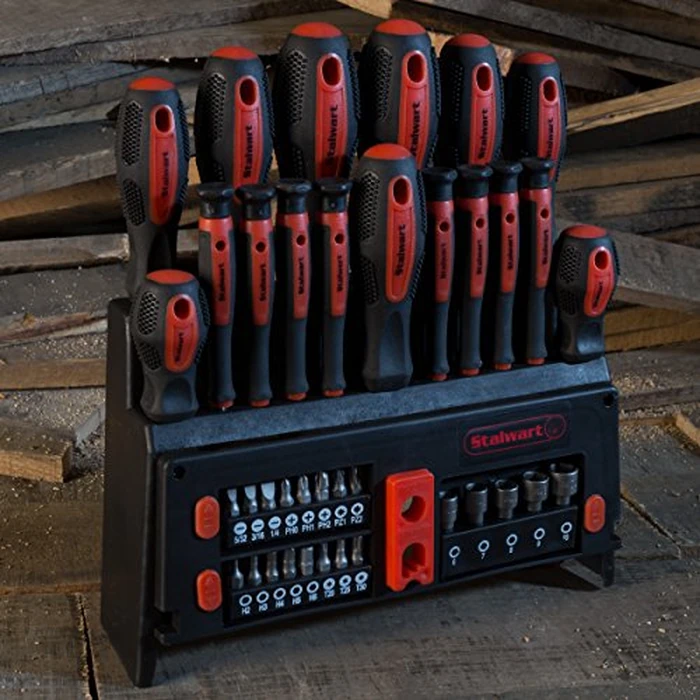 39-Piece Magnetic Screwdriver Set - Screw Driver Set Kit with Bits, Power Nut Driver and Wall Mountable Stand - Tool Kit with Phillips, Torx and Flathead Screwdrivers - Tool Sets for Men by Stalwart by Stalwart - Image 6