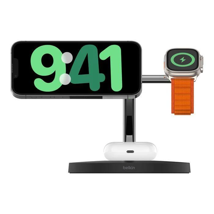Belkin BoostCharge Pro 3-in-1 Magnetic 15W Charging Stand - Black by Belkin - Image 4