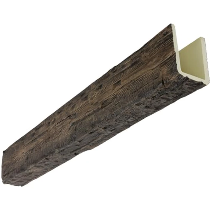 Heritage Timber Salvaged Timber Faux Wood Beam, 3-Sided (U-Beam), 5 1/2"W x 5 1/2"H x 72"L, Kona Brown Finish by Ekena Millwork - Used - Very Good condition - US$120.23