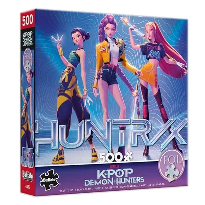 Buffalo Games - Kpop Demon Hunters - for The Fans - 500 Piece Foil-Finish Jigsaw Puzzle - Colorful Puzzles for Adults - Precision-Cut Pieces, Beautiful Artwork, and Hours of Fun by CEACO - Used - Like New condition - US$12.02