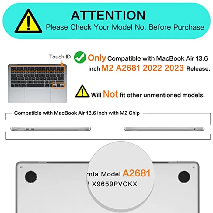 MOSISO Compatible with MacBook Air 13 inch Case M5 2026 M4 2025-2022 M3 M2 A3449 A3240 A3113 A2681, Plastic Hard Shell & Keyboard Cover Compatible with MacBook Air 13.6 inch Case, Air Blue by MOSISO - Image 3