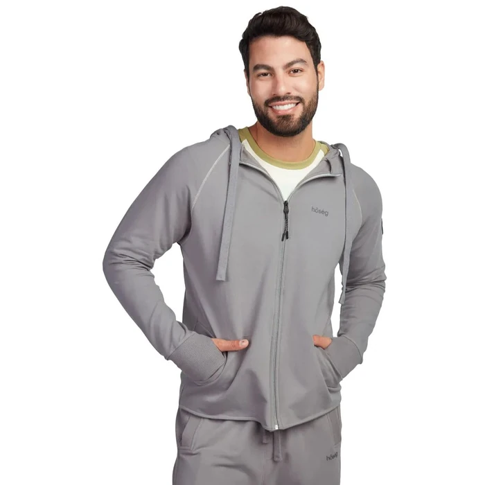 Hoseg Men's Full Zip Hoodie (L) - Greyhound by Hoseg - Image 3