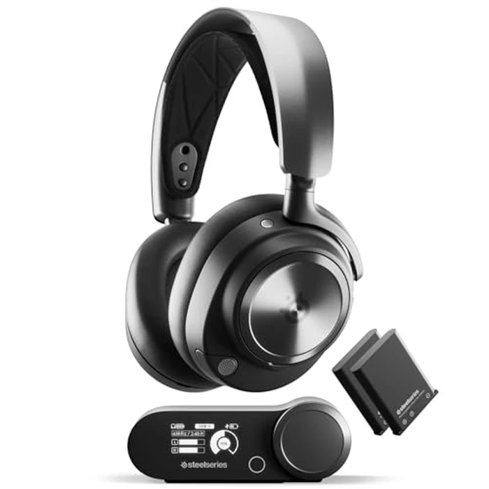 SteelSeries Arctis Nova Pro Wireless Multi-System Gaming Headset - Premium Hi-Fi Drivers - Active Noise Cancellation - Infinity Power System - ClearCast Gen 2 Mic - PC, PS5, PS4, Switch, Mobile by SteelSeries - Used - Good condition