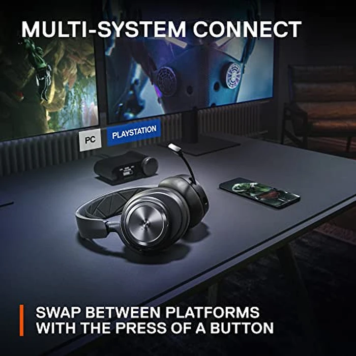SteelSeries Arctis Nova Pro Wireless Multi-System Gaming Headset - Premium Hi-Fi Drivers - Active Noise Cancellation - Infinity Power System - ClearCast Gen 2 Mic - PC, PS5, PS4, Switch, Mobile by SteelSeries - Image 9