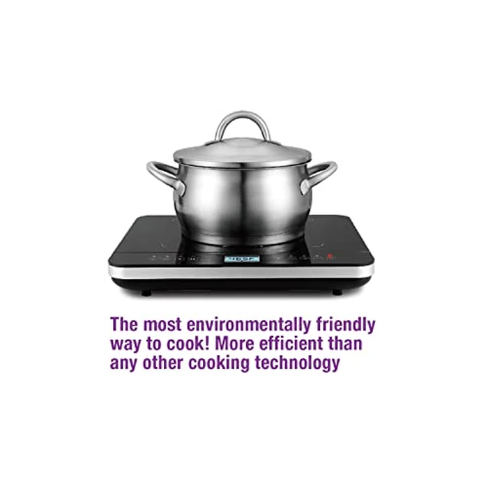Salton Portable Induction Cooktop with Temperature Probe | 1500W | 10 Cooking Levels (60 degreesC to 240 degreesC) | Crystal Glass Top | Keep Warm Function | Timer w/ Auto Shut-Off | 100% Canadian-owned & operated by Salton - Image 6