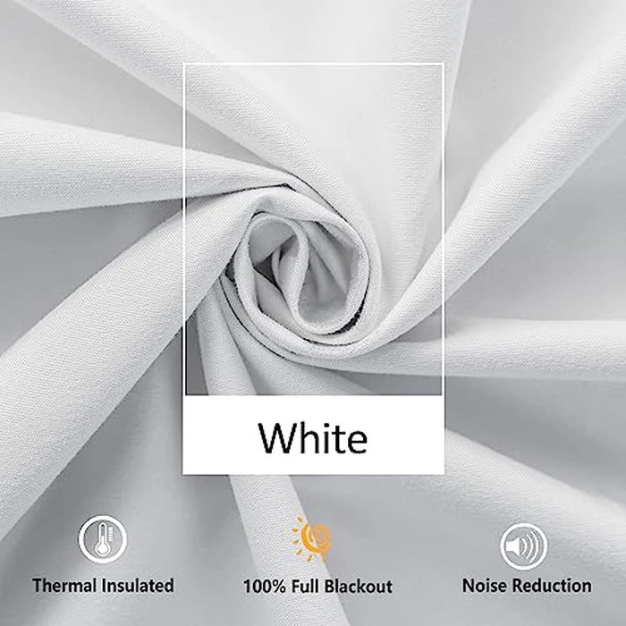 White Blackout Curtains for Living Room 95 inch Energy Saving Window Curtains Pom Pom Thermal Curtains Triple Weave Nursery Girl's Room Curtains 52" W Rod Pocket 1 Pair by Treatmentex - Image 5