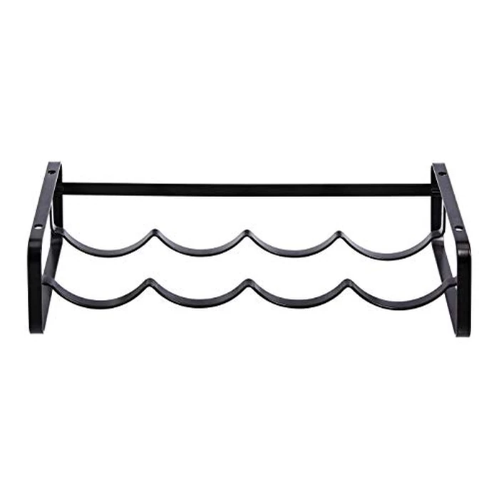 Amazon Basics Tabletop Stackable 4-Bottle Metal Wine Rack, Wine Storage, Space Saving, No Assembly Required, 3.74"D x 15.75"W x 7.87"H, Black by Amazon Basics - Image 2