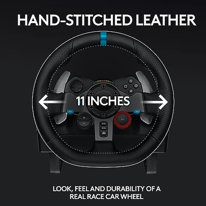 Logitech G29 Driving Force Racing Wheel and Floor Pedals, Real Force Feedback, Stainless Steel Paddle Shifters, Leather Steering Wheel Cover for PS5, PS4, PC, Mac - Black by Logitech G - Image 5