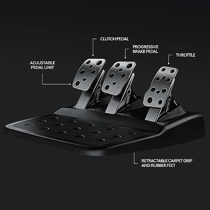 Logitech G29 Driving Force Racing Wheel and Floor Pedals, Real Force Feedback, Stainless Steel Paddle Shifters, Leather Steering Wheel Cover for PS5, PS4, PC, Mac - Black by Logitech G - Image 7