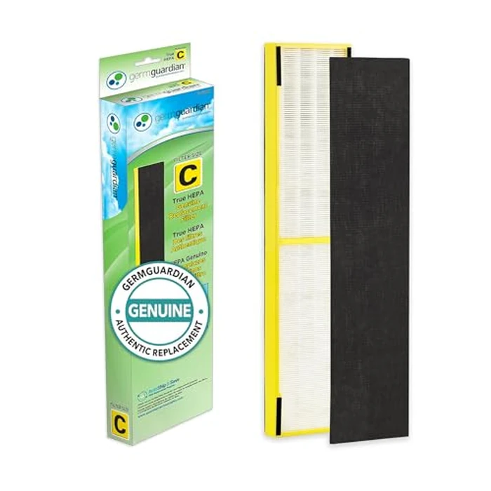 GermGuardian Filter C HEPA Pure Genuine Air Purifier Filter, Removes 99.97% of Pollutants, Wildfire Smoke, Odors, for AC5250PT, AC5000, AC5300, AC5350, AP2800, Black/Yellow, FLT5000 by germguardian - Image 2
