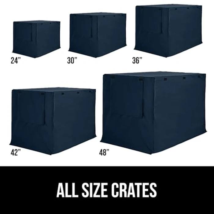 GORILLA GRIP Dog Crate Covers Compatible with Amazon Basics Dog Crates, All Sides Open, Privacy Cover Fits 36" Wire Kennel, Breathable Mesh Windows, Light Reducing Puppy Training Cage Topper, Navy by GORILLA GRIP - Image 3