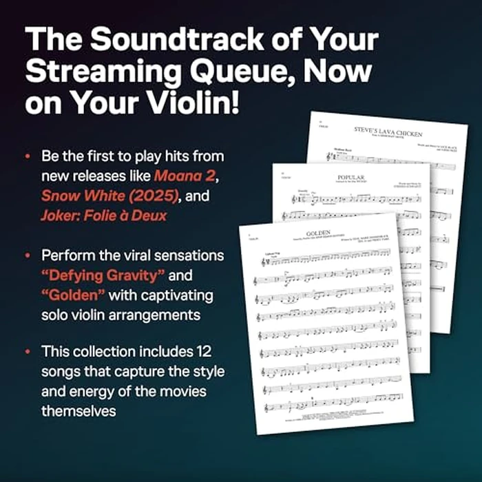 Songs from Kpop Demon Hunters, Minecraft, Wicked and More Top Movies: Violin Play-Along Book with Online Audio by Hal Leonard - Image 3