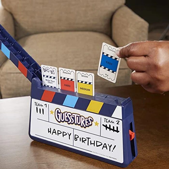 Hasbro Gaming Guesstures Game, Charades Games for 4 or More Players, Includes Customizable Cards and Clapper, Family Party Game for Ages 8 and Up by Hasbro Gaming - Image 3
