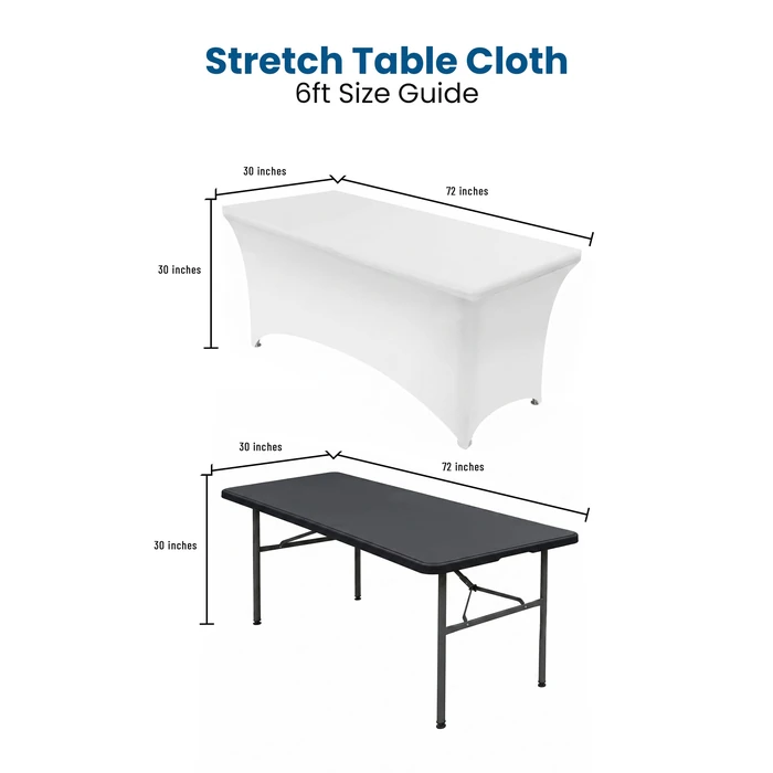 Utopia Kitchen Spandex Tablecloth 2 Pack [6FT, White] Tight, Fitted, Washable and Wrinkle Resistant Stretch Rectangular Patio Table Cover for Event, Wedding, Banquet & Parties [72Lx30Wx30H] Inch by Utopia Kitchen - Image 4