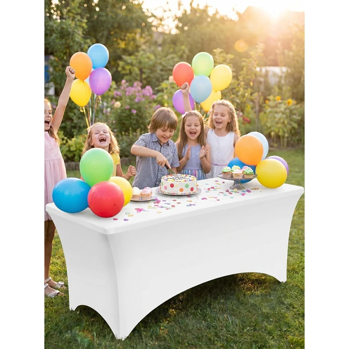 Utopia Kitchen Spandex Tablecloth 2 Pack [6FT, White] Tight, Fitted, Washable and Wrinkle Resistant Stretch Rectangular Patio Table Cover for Event, Wedding, Banquet & Parties [72Lx30Wx30H] Inch by Utopia Kitchen - Image 6