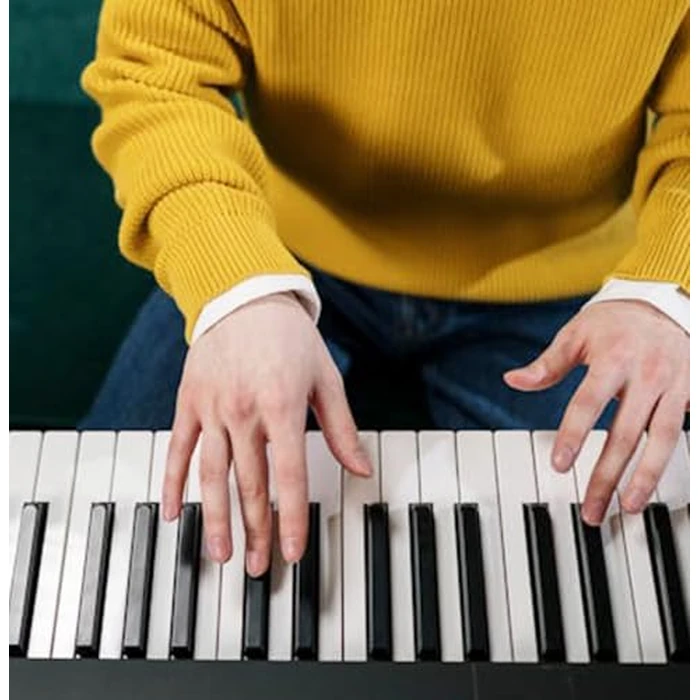 61 Key Keyboard Piano, Portable Electric Piano Keyboard w/LCD Screen, Built-In Speakers, Headphones, Stand, Stool, Music Rest, Microphone, 300 Timbres, 300 Rhythms by JIKADA - Image 7