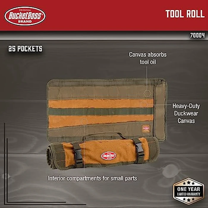 Bucket Boss - Tool Roll, Tool Bags - Original Series (70004) , Brown by Bucket Boss - Image 2