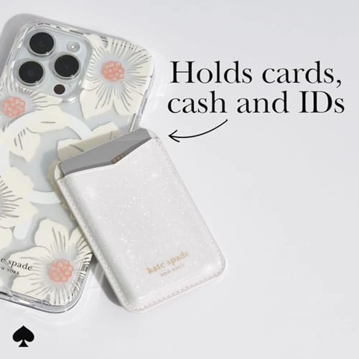 kate spade new york Magnetic Wallet/Card Holder - Compatible with MagSafe Phones and Cases - White Glitter by Kate Spade New York - Image 2