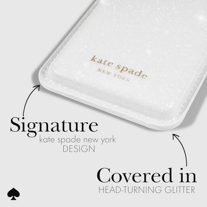 kate spade new york Magnetic Wallet/Card Holder - Compatible with MagSafe Phones and Cases - White Glitter by Kate Spade New York - Image 3