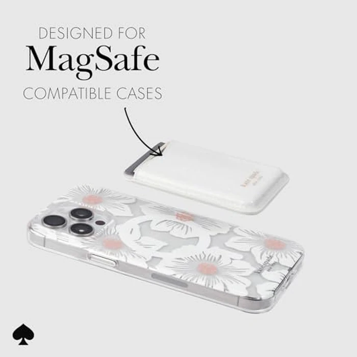 kate spade new york Magnetic Wallet/Card Holder - Compatible with MagSafe Phones and Cases - White Glitter by Kate Spade New York - Image 5