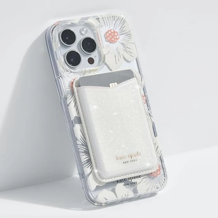 kate spade new york Magnetic Wallet/Card Holder - Compatible with MagSafe Phones and Cases - White Glitter by Kate Spade New York - Image 6