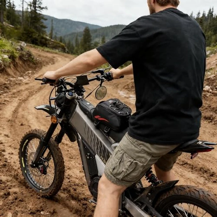 KEMIMOTO Dirt Bike Frame Bag, Waterproof Front Battery Bag Storage Pouch Compatible with Sur-Ron Light Bee X, S X160, X260 Soleil 01 E-Ride Pro SS/S ridstar q20 Talaria E-Bike,Dual Sport 2.5L Red by KEMIMOTO - Image 2