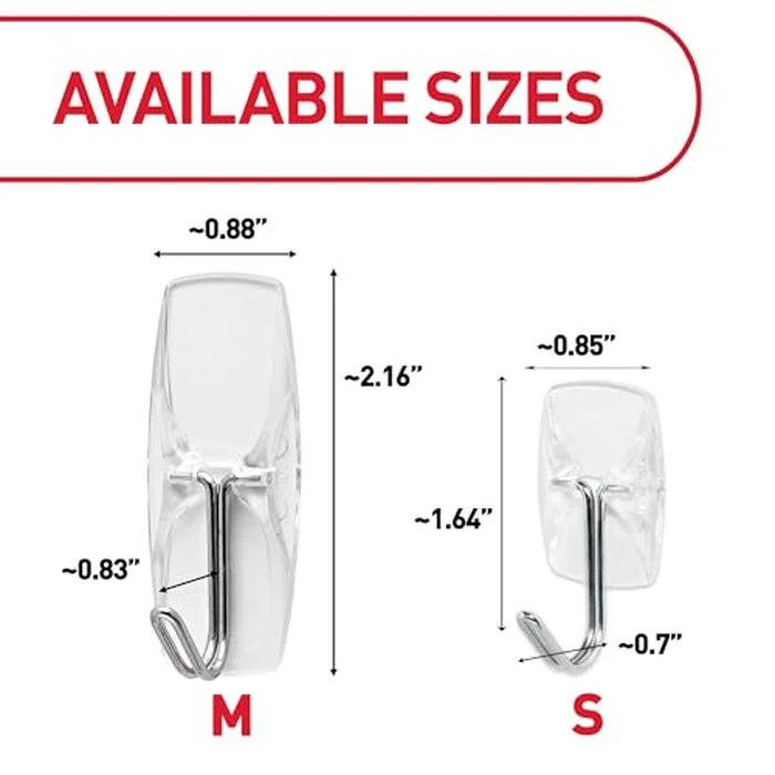 Command Small Clear Wire Toggle Hooks, 10 Wall Hook and 12 Strips, Damage-Free Hanging with Adhesive, Great for Hanging, Organization and Storage, Holds up to 0.5 lb by Command - Image 2