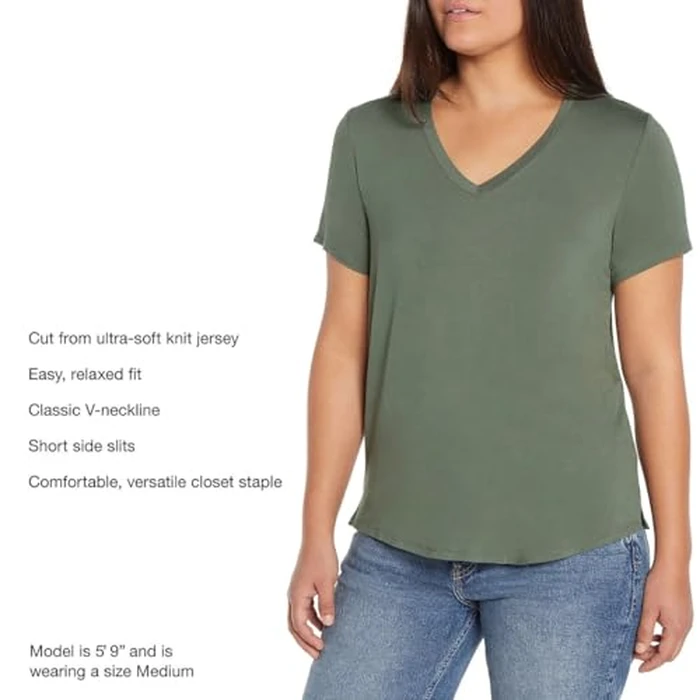 GAP Womens Favorite V-Neck Tee T-Shirt Endive Green S by GAP - Image 6