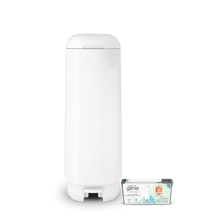 Diaper Genie Signature Pail Includes 1 Easy Roll Refill with 18 Bags | Holds Up to 846 Newborn-Sized Diapers Per Refill by Diaper Genie - Image 1