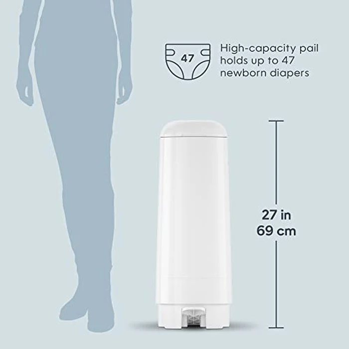 Diaper Genie Signature Pail Includes 1 Easy Roll Refill with 18 Bags | Holds Up to 846 Newborn-Sized Diapers Per Refill by Diaper Genie - Image 5