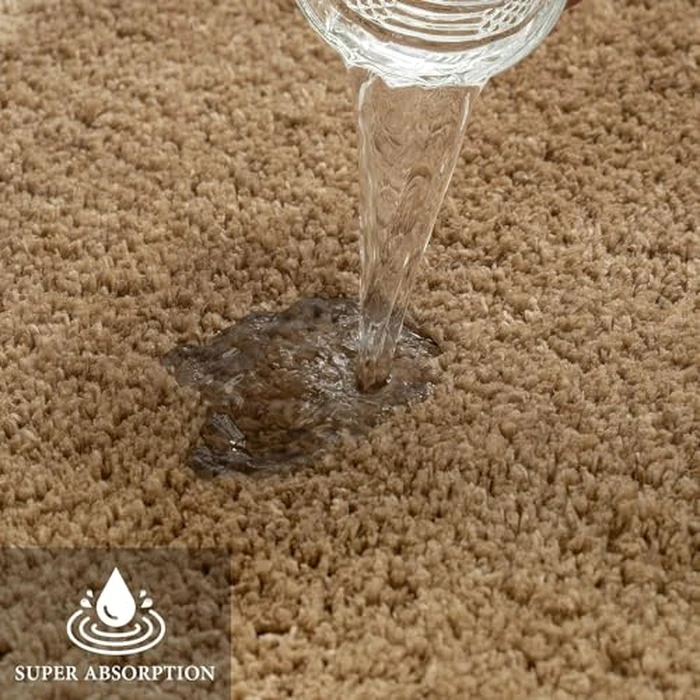 MIULEE Light Brown Toilet Rugs U-Shaped，Soft Absorbent Microfiber Bathroom Rugs Non Slip Quick Dry Fluffy Contour Bath Mats for Toilet Base Bathroom Floor, Machine Washable, 24 * 24 Inch by MIULEE - Image 3