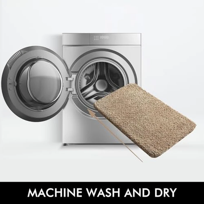 MIULEE Light Brown Toilet Rugs U-Shaped，Soft Absorbent Microfiber Bathroom Rugs Non Slip Quick Dry Fluffy Contour Bath Mats for Toilet Base Bathroom Floor, Machine Washable, 24 * 24 Inch by MIULEE - Image 5