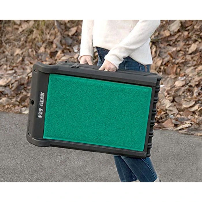 Pet Gear SupertraX Ramps for Dogs and Cats, Maximum Traction Surface, Portable/Easy-Fold (No Tools Required), Built in Handle for Travel, 5 Models, 42" L X 16" W, Supports 150 lbs, Black/Green by PET GEAR INC - Image 2