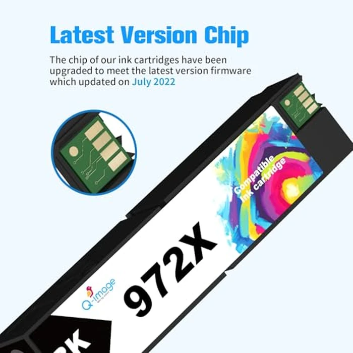 Q-image 972X 972 Ink Cartridges for HP 972X 972 X 972A Work for HP PageWide Pro MFP 377dw 477dw 477dn 577dw 452dn 552dw 452dw Printers (Black, Cyan, Magenta, Yellow) 4 Pack by Q-image - Image 7